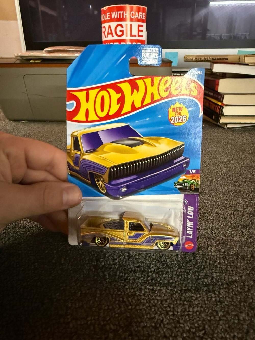 Hot Wheels Bounce'n Bass Layin' Low Gold and Purple Diecast Car